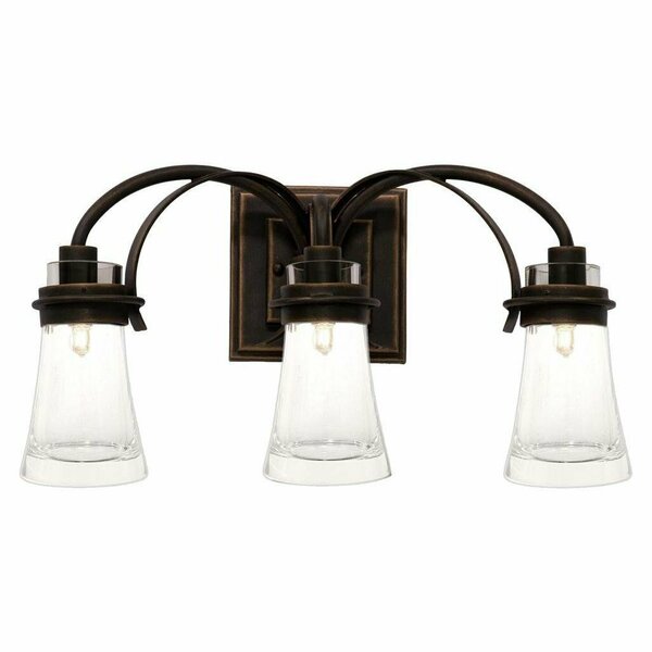 Kalco Antique Copper Dover 3 Light Reversible Vanity Light 2913AC